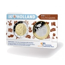 Nederland 2 euro 2015 'Holland Coin Fair 2015: Goudse Stroopwafels' BU in coincard
